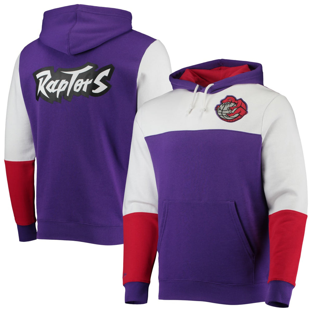 Toronto Raptors Hardwood Classics Fusion 2.0 Colorblock Pullover Hoodie Purple