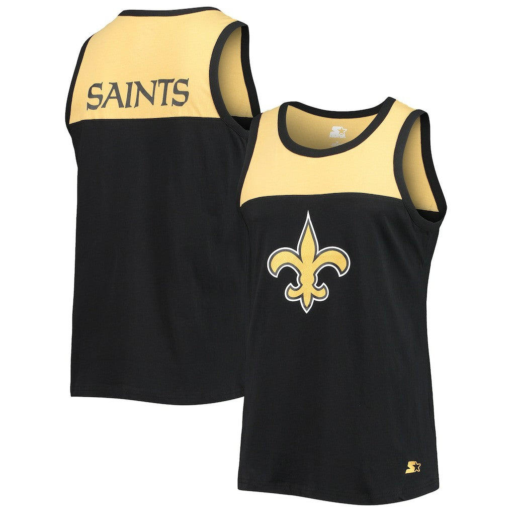 New Orleans Saints Starter Team Touchdown Fashion Tank Top Black/Gold