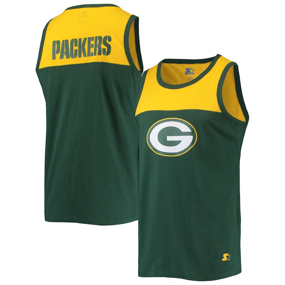 Green Bay Packers Starter Team Touchdown Fashion Tank Top Green/Gold