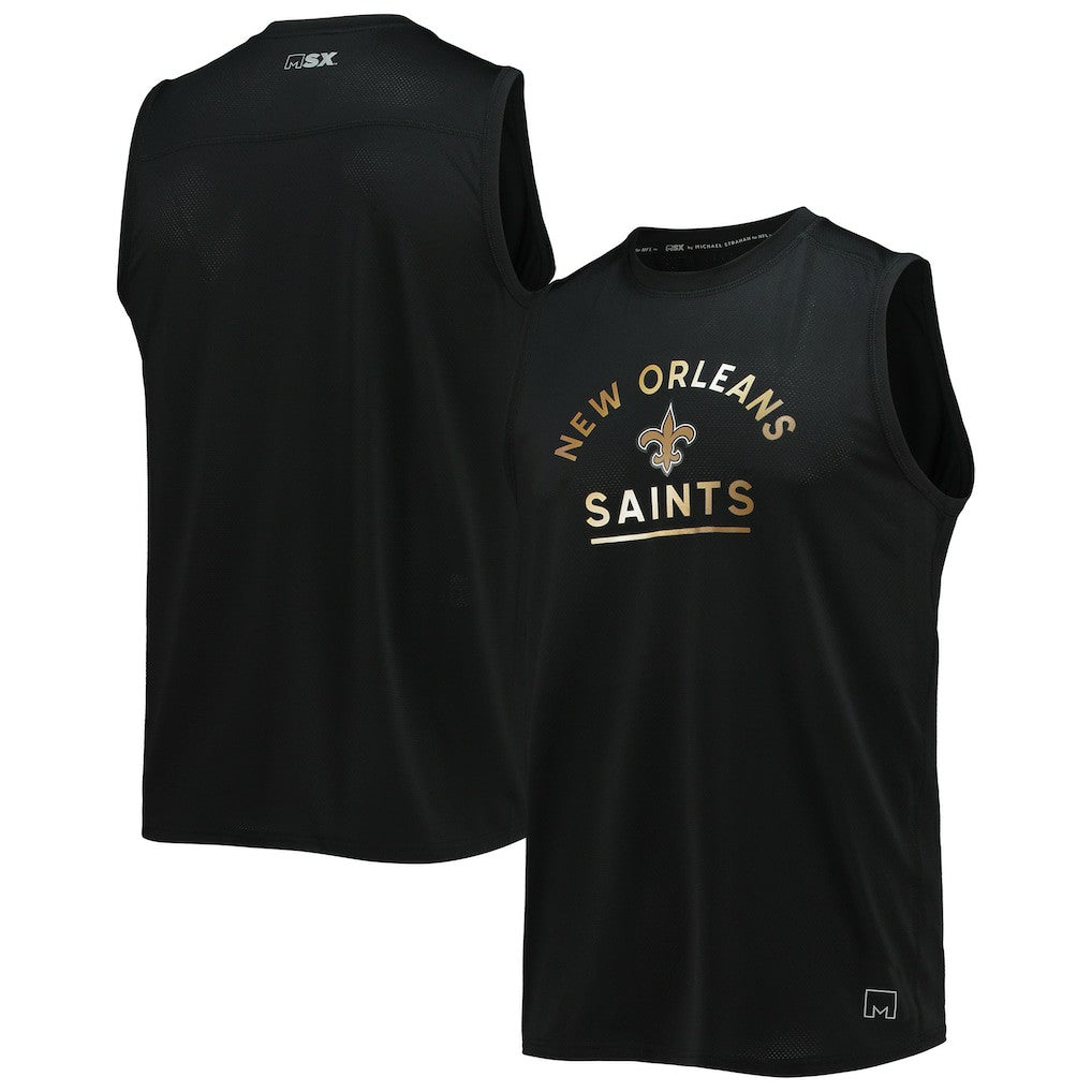 New Orleans Saints MSX by Michael Strahan Rebound Tank Top Black