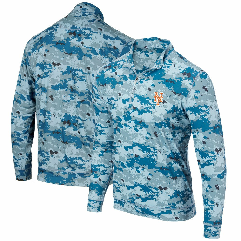 New York Mets Digital Camo Performance Quarter-Zip Pullover Jacket - Royal Jackets