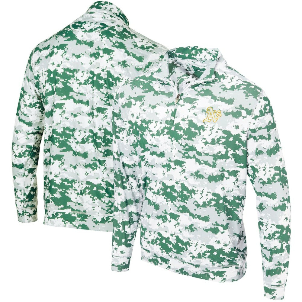 Athletics Digital Camo Performance Quarter-Zip Pullover Jacket - Green Jackets