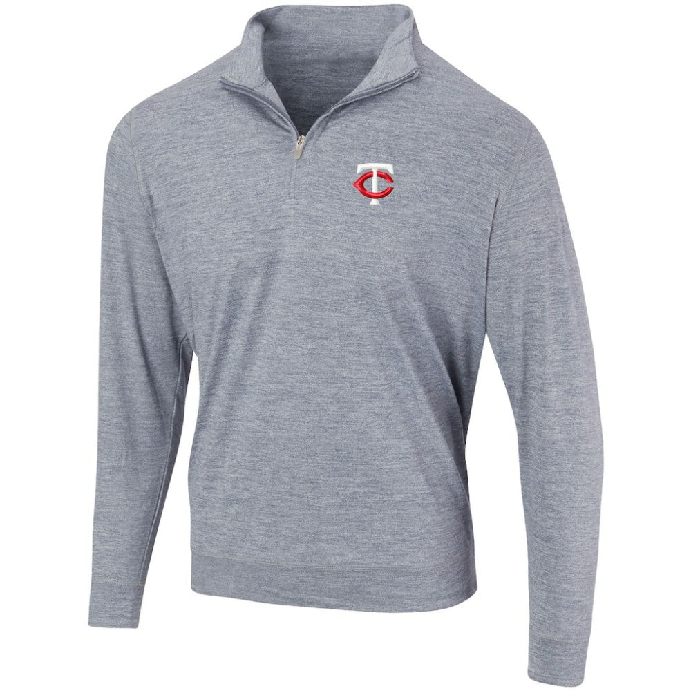 Minnesota Twins Peached Marled Yarn Quarter-Zip Pullover Jacket - Heathered Navy Jackets