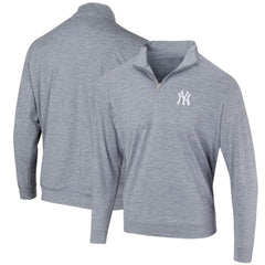 New York Yankees Peached Marled Yarn Quarter-Zip Pullover Jacket - Heathered Navy Jackets