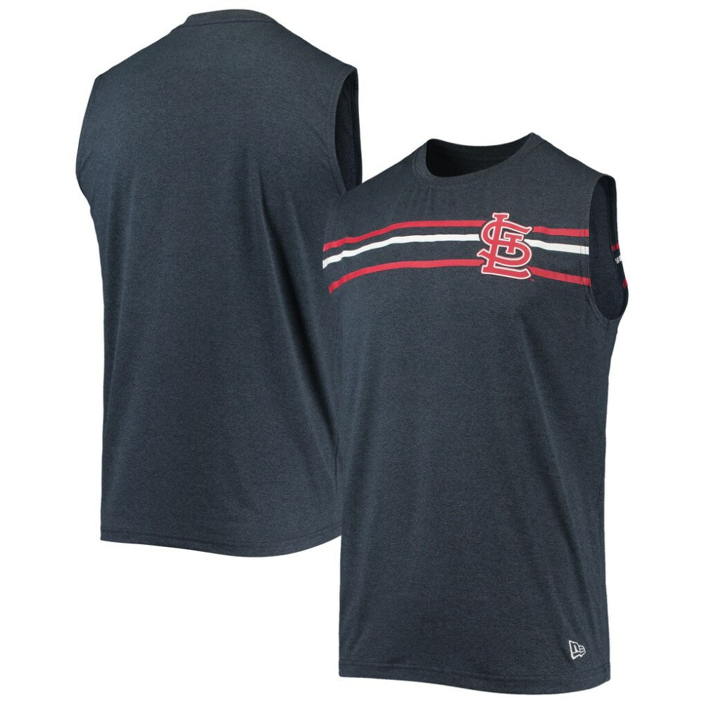 St. Louis Cardinals New Era Muscle Tank Top - Heathered Navy Tanks
