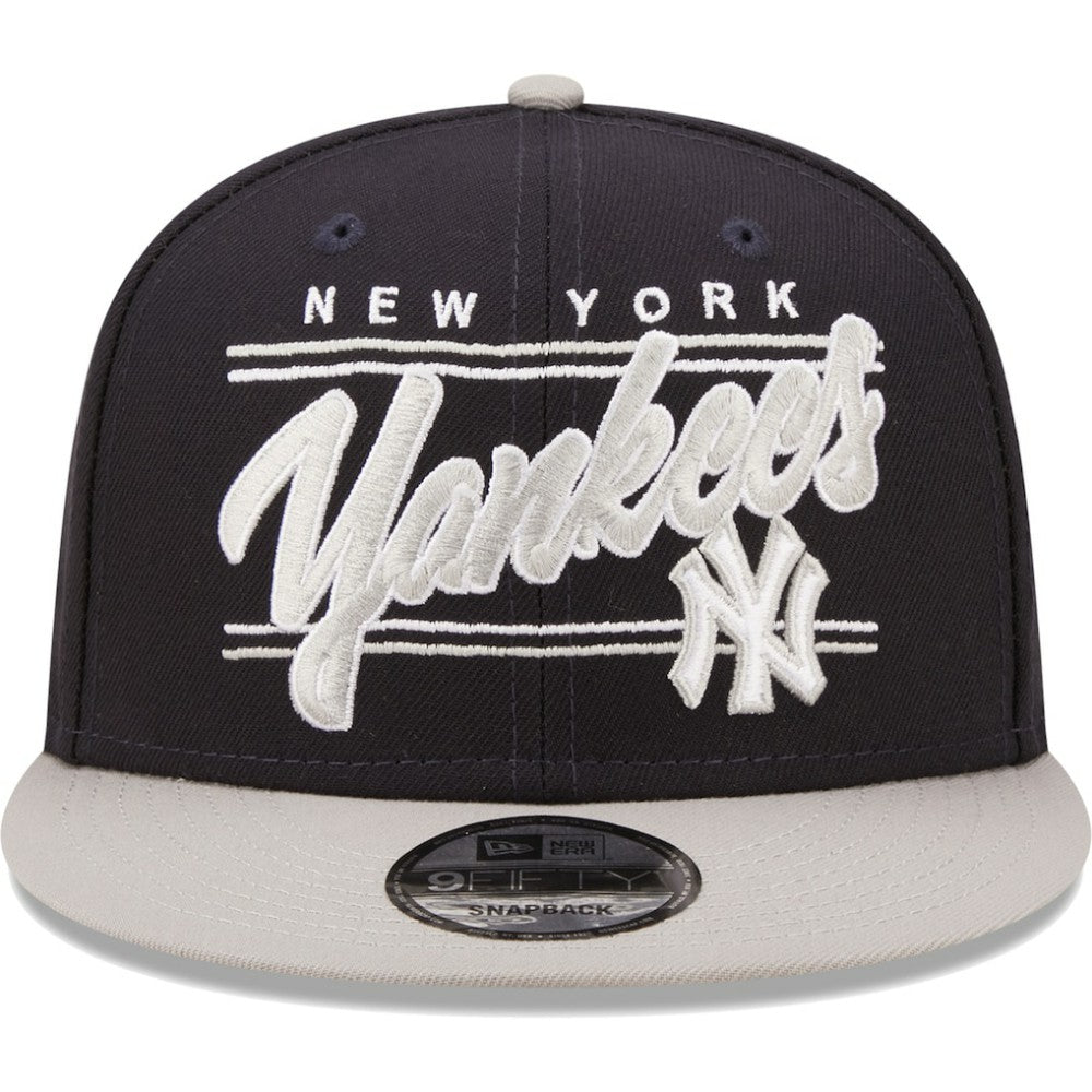 New York Yankees New Era Team Script 9FIFTY Adjustable Snapback Hat - Navy/Gray Hats