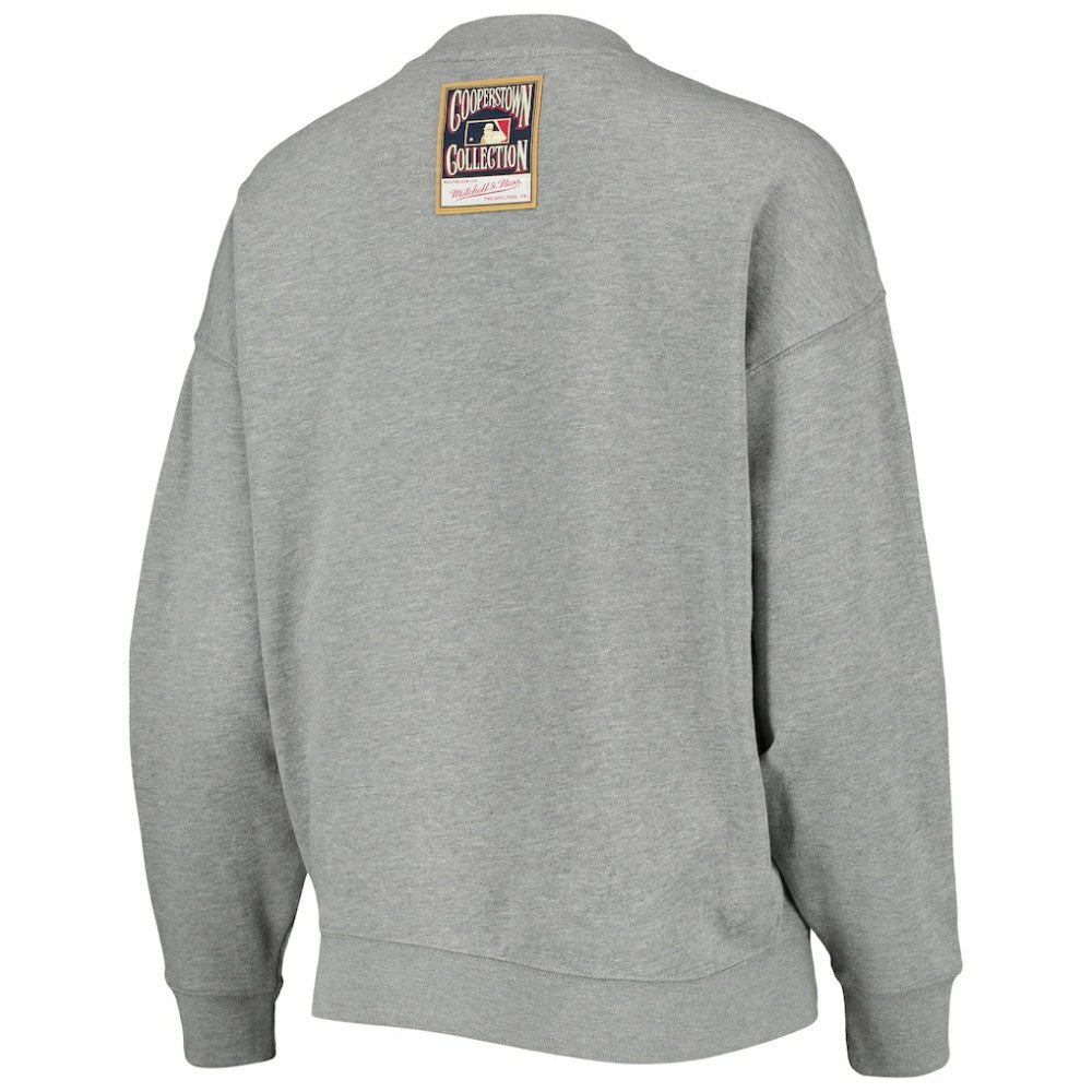 St. Louis Cardinals Mitchell & Ness Women's Cooperstown Collection Logo Lightweight Pullover Sweatshirt - Heathered Gray Pullover
