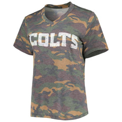 Jonathan Taylor Indianapolis Colts Majestic Threads Women's Name & Number V-Neck Tri-Blend T-Shirt Camo