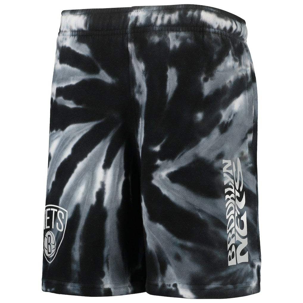 Brooklyn Nets Youth Santa Monica Tie-Dye Shorts Black