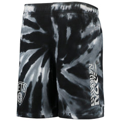 Brooklyn Nets Youth Santa Monica Tie-Dye Shorts Black