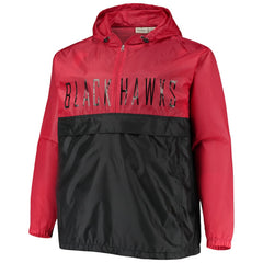 NHL Chicago Blackhawks Big & Tall Anorak Half-Zip Pullover Hoodie - Red