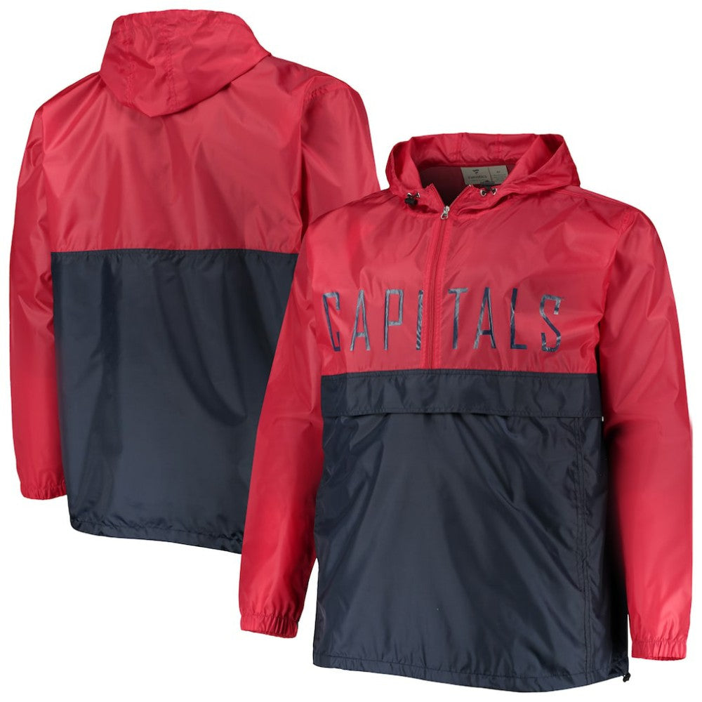 NHL Washington Capitals Big & Tall Anorak Half-Zip Pullover Hoodie - Red