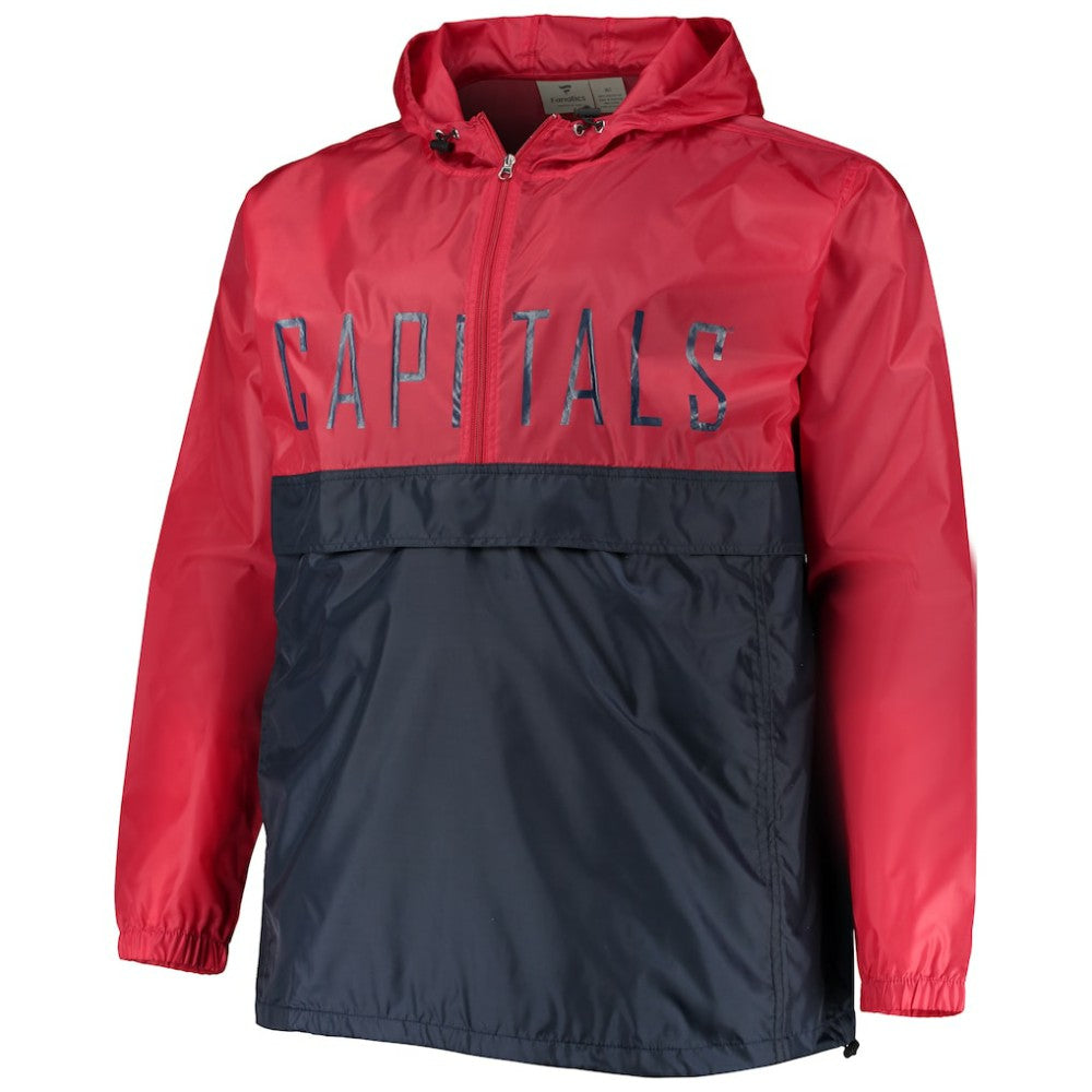 NHL Washington Capitals Big & Tall Anorak Half-Zip Pullover Hoodie - Red
