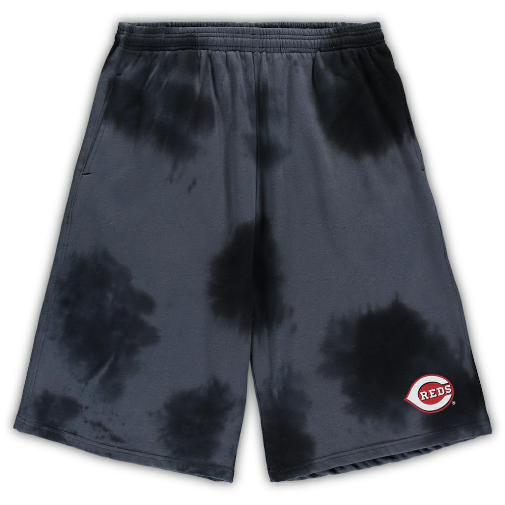 Cincinnati Reds Big & Tall Tye Dye Fleece Shorts - Black Shorts
