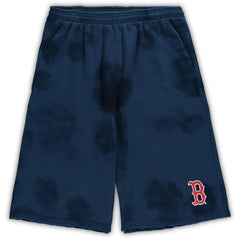 Boston Red Sox Big & Tall Tye Dye Fleece Shorts - Navy Shorts