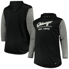 Chicago White Sox Big & Tall Wordmark Club Pullover Hoodie - Black/Heathered Gray Hoodies
