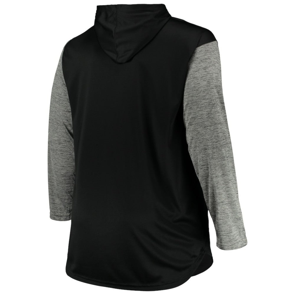 Chicago White Sox Big & Tall Wordmark Club Pullover Hoodie - Black/Heathered Gray Hoodies