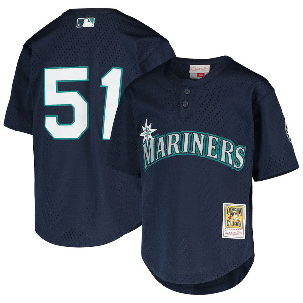 Ichiro Suzuki Seattle Mariners Mitchell & Ness Youth Cooperstown Collection Mesh Batting Practice Jersey - Navy Jerseys