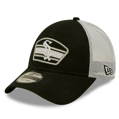 Chicago White Sox New Era Logo Patch 9FORTY Trucker Snapback Hat - Black/White Hats