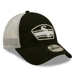 Chicago White Sox New Era Logo Patch 9FORTY Trucker Snapback Hat - Black/White Hats