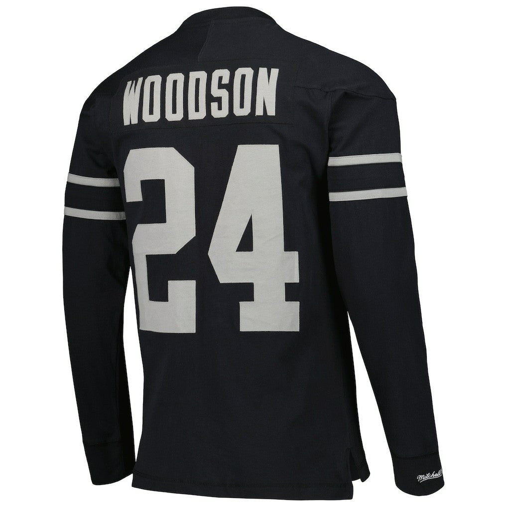 Charles Woodson Oakland Raiders Retired Player Name & Number Long Sleeve Top Black