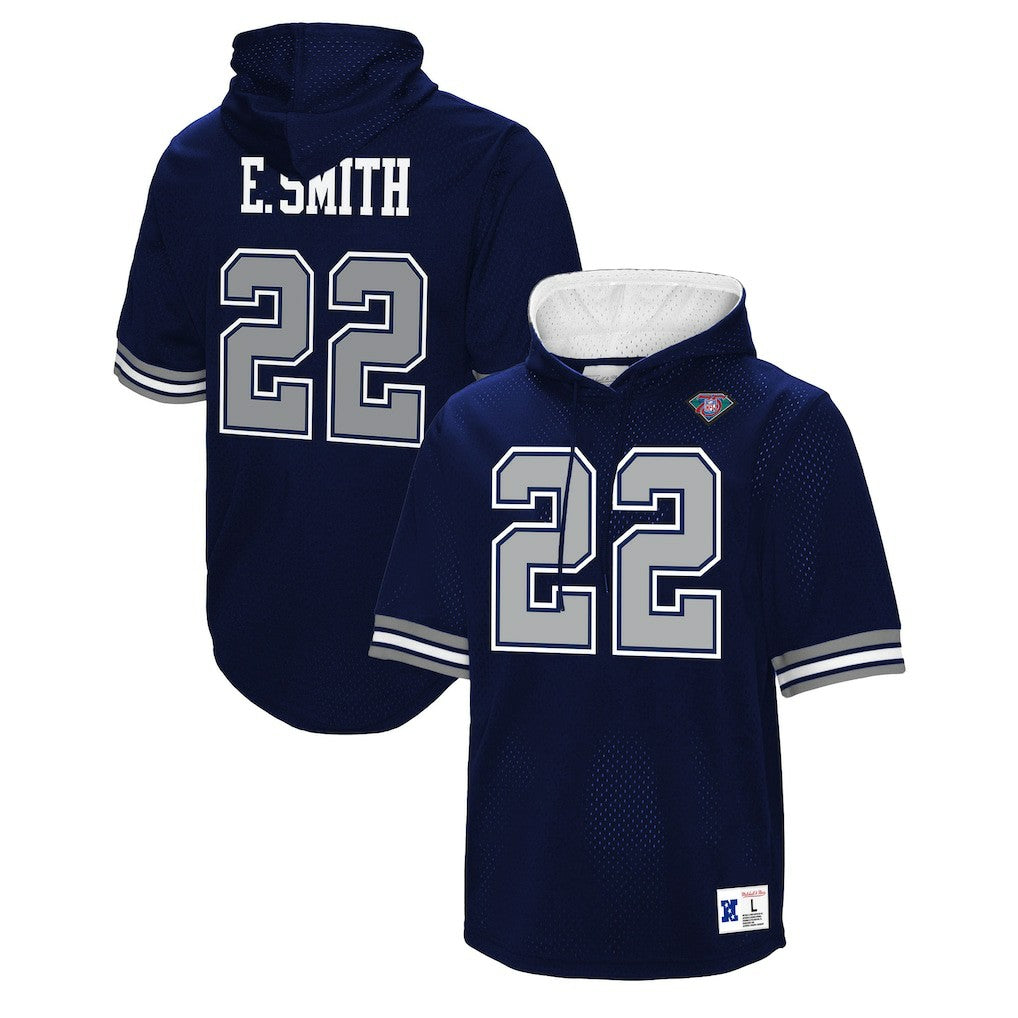 Emmitt Smith Dallas Cowboys Retired Player Mesh Name & Number Hoodie T-Shirt Navy