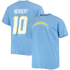 Justin Herbert Los Angeles Chargers Big & Tall Player Name & Number T-Shirt Powder Blue
