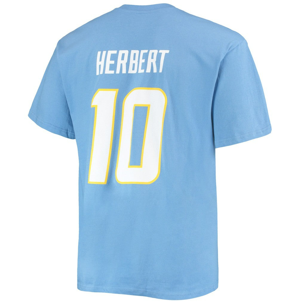 Justin Herbert Los Angeles Chargers Big & Tall Player Name & Number T-Shirt Powder Blue