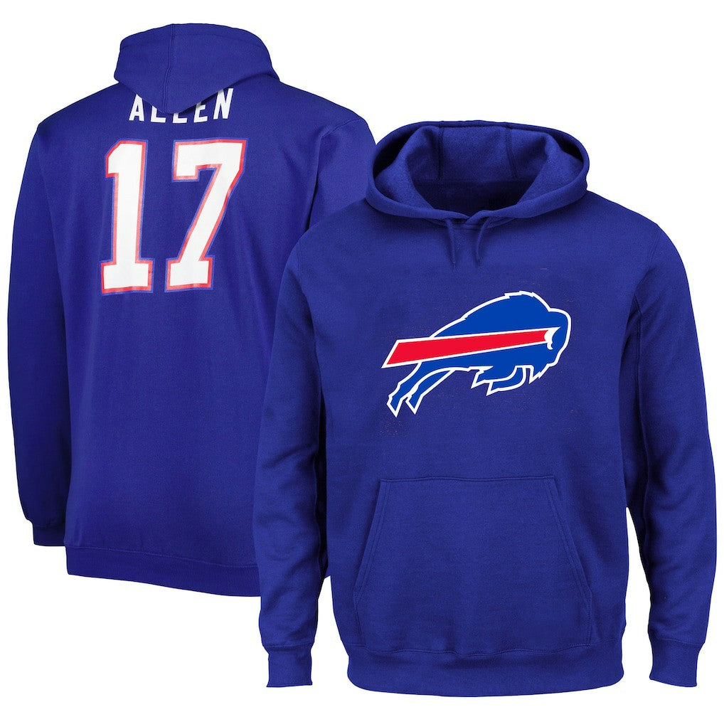 Josh Allen Buffalo Bills Big & Tall Fleece Name & Number Pullover Hoodie Royal