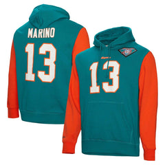 Dan Marino Miami Dolphins Retired Player Name & Number Pullover Hoodie Aqua