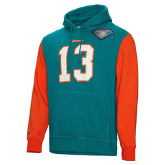 Dan Marino Miami Dolphins Retired Player Name & Number Pullover Hoodie Aqua