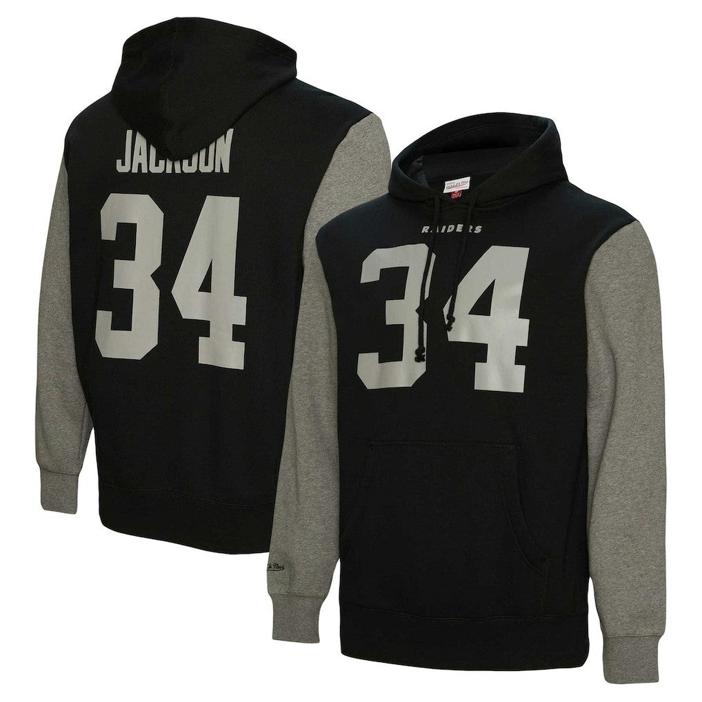 Bo Jackson Las Vegas Raiders Retired Player Name & Number Pullover Hoodie Black