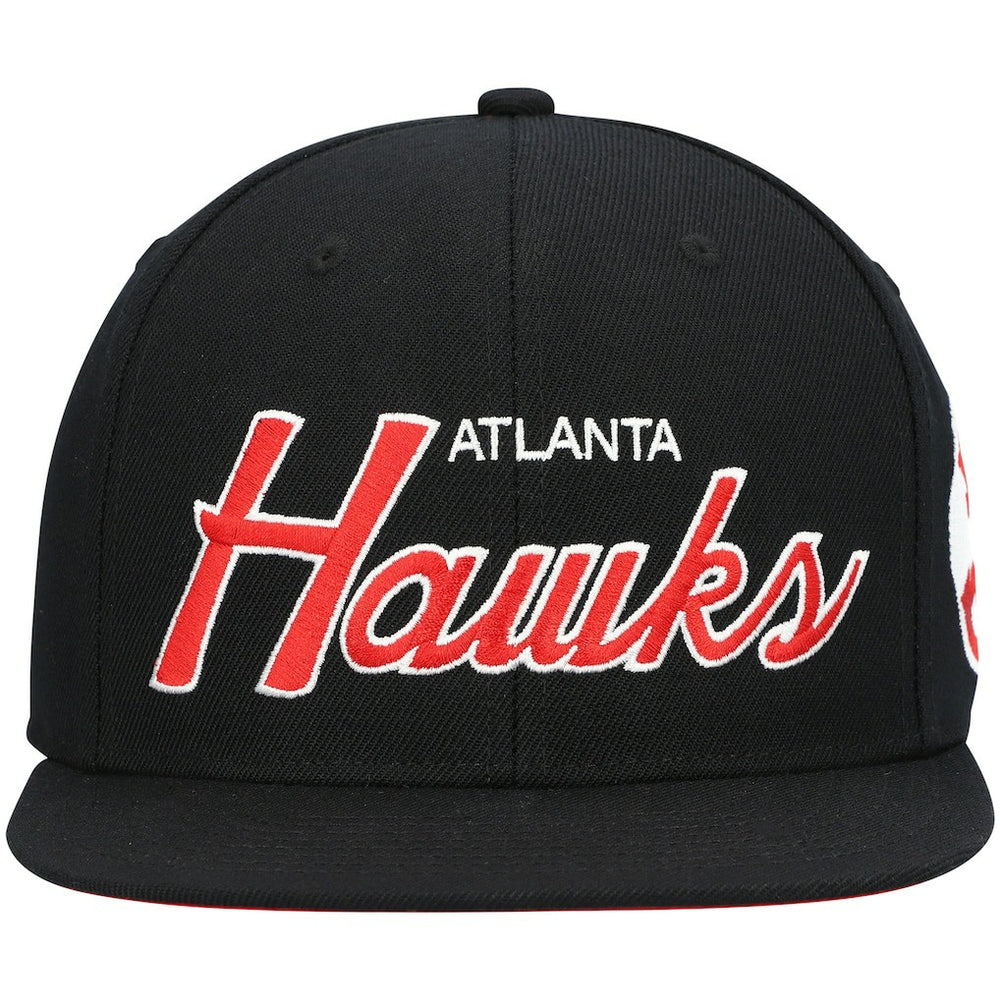 Atlanta Hawks Hardwood Classics Script 2.0 Snapback Hat Black