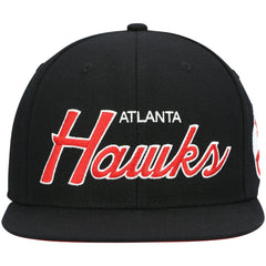 Atlanta Hawks Hardwood Classics Script 2.0 Snapback Hat Black