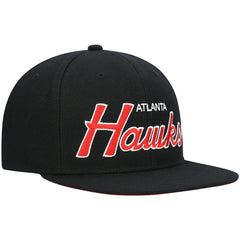 Atlanta Hawks Hardwood Classics Script 2.0 Snapback Hat Black