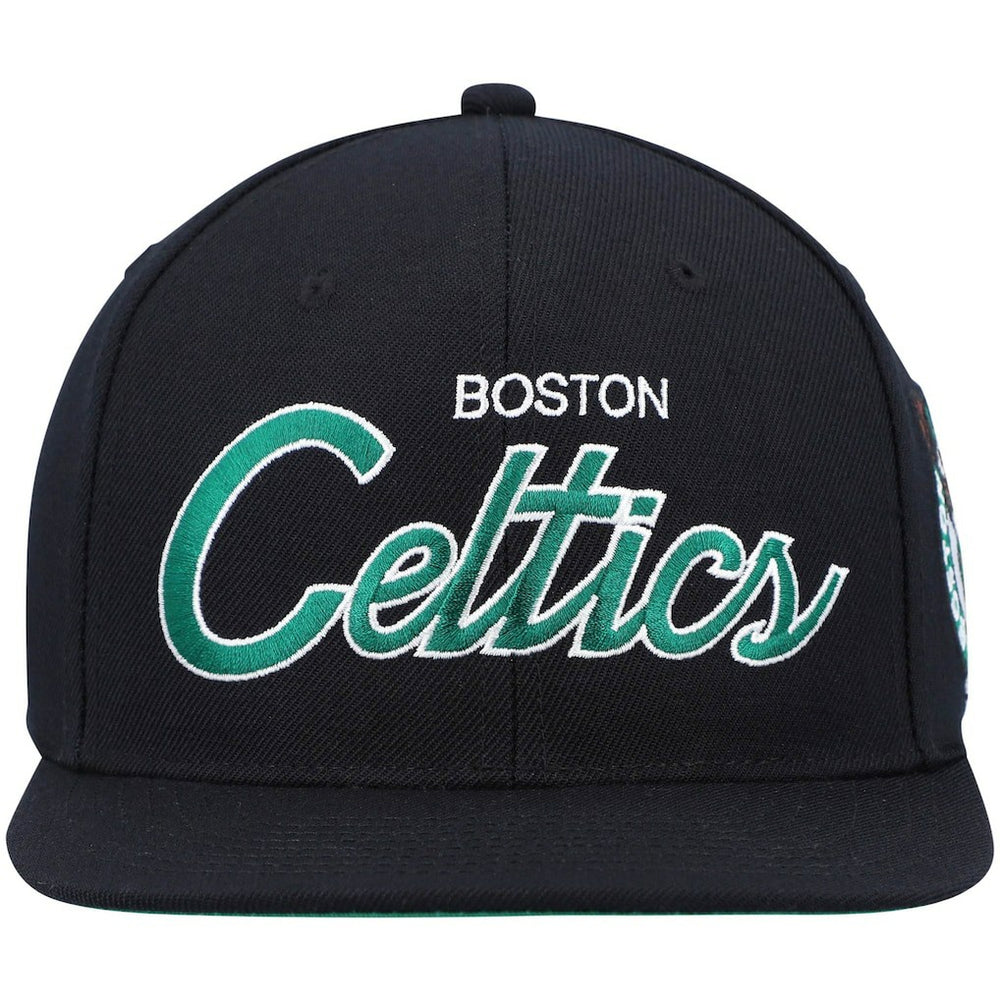 Boston Celtics Hardwood Classics Script 2.0 Snapback Hat Black