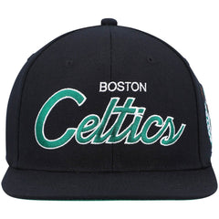 Boston Celtics Hardwood Classics Script 2.0 Snapback Hat Black