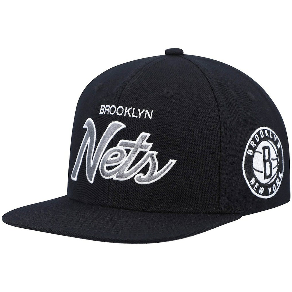 Brooklyn Nets Hardwood Classics Script 2.0 Snapback Hat Black