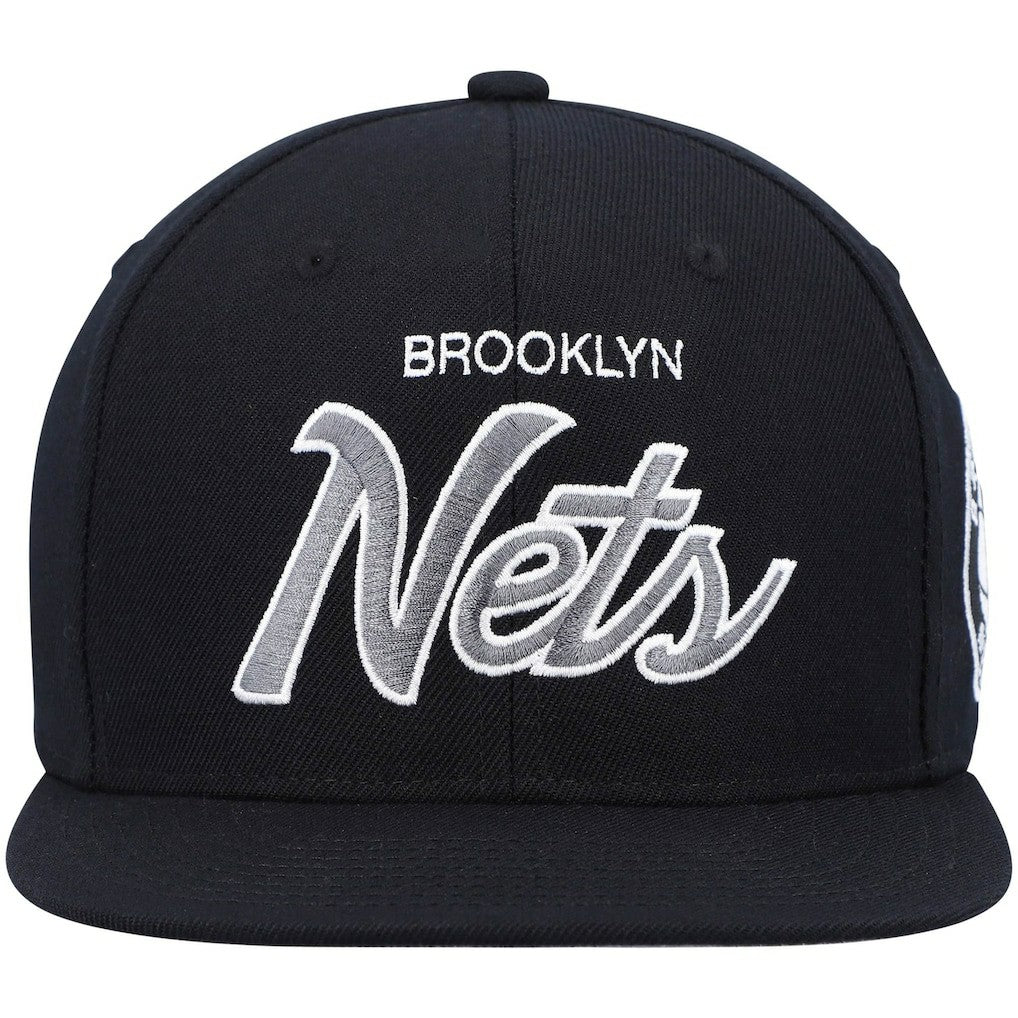 Brooklyn Nets Hardwood Classics Script 2.0 Snapback Hat Black