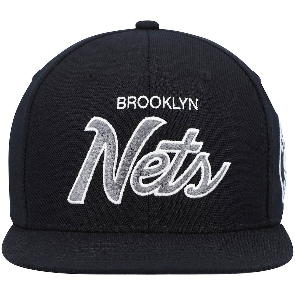 Brooklyn Nets Hardwood Classics Script 2.0 Snapback Hat Black