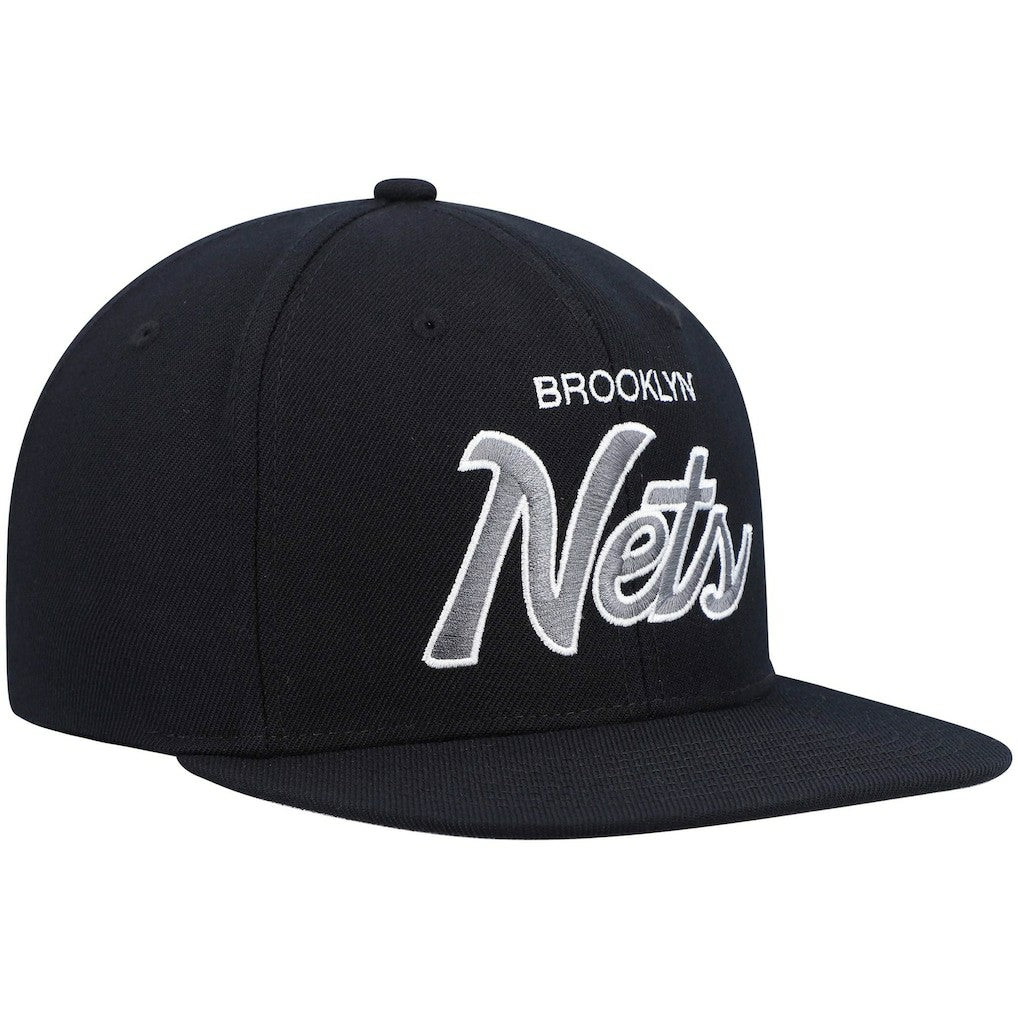 Brooklyn Nets Hardwood Classics Script 2.0 Snapback Hat Black