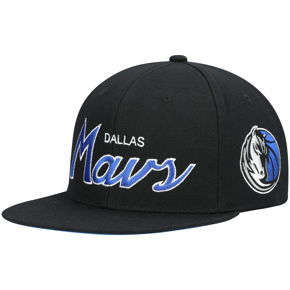 Dallas Mavericks Hardwood Classics Script 2.0 Snapback Hat Black