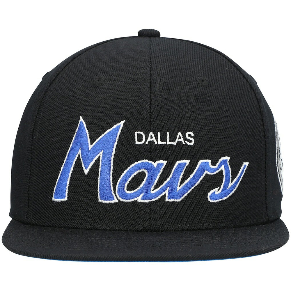 Dallas Mavericks Hardwood Classics Script 2.0 Snapback Hat Black
