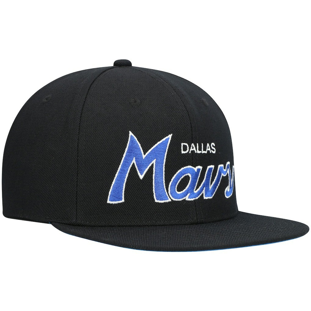 Dallas Mavericks Hardwood Classics Script 2.0 Snapback Hat Black