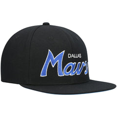 Dallas Mavericks Hardwood Classics Script 2.0 Snapback Hat Black