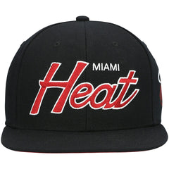 Miami Heat Hardwood Classics Script 2.0 Snapback Hat Black