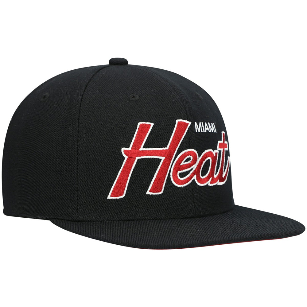 Miami Heat Hardwood Classics Script 2.0 Snapback Hat Black