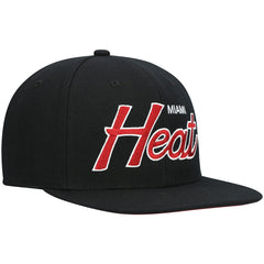 Miami Heat Hardwood Classics Script 2.0 Snapback Hat Black