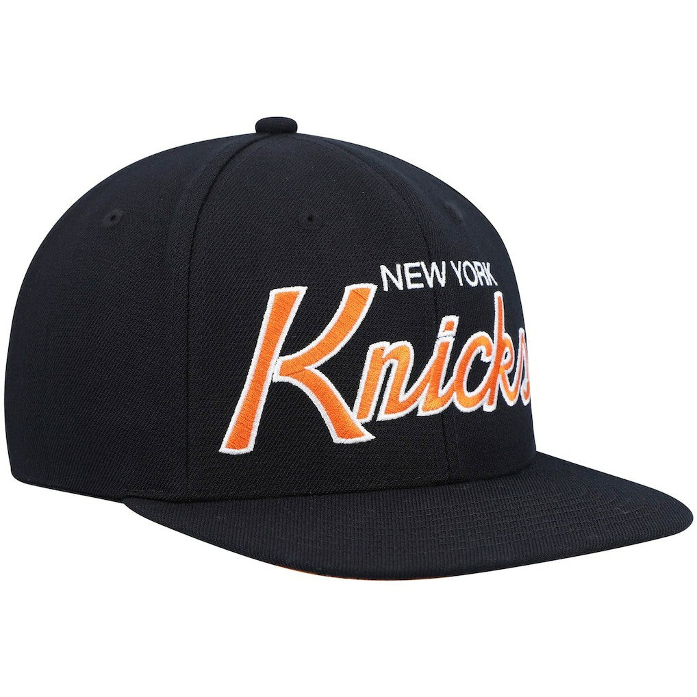 New York Knicks Hardwood Classics Script 2.0 Snapback Hat Black