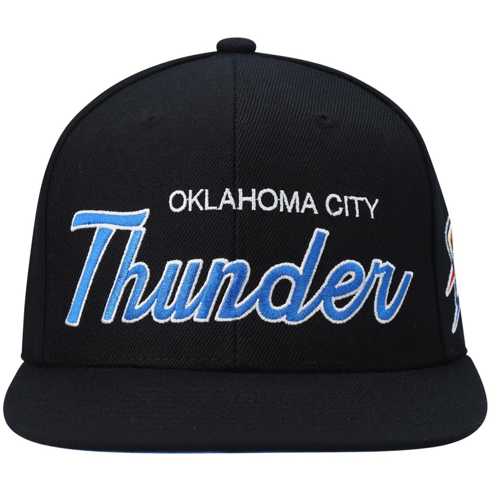 Oklahoma City Thunder Hardwood Classics Script 2.0 Snapback Hat Black